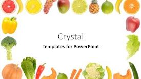  Presentation with fresh cut fruits vegetables - PPT theme consisting of frame-of-fresh-and-healthy background and a  colored foreground