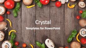  Presentation with mushrooms - Audience pleasing presentation theme consisting of frame of mushrooms and vegetables backdrop and a  colored foreground