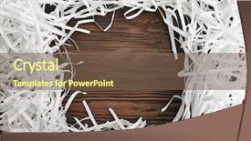  Presentation with shredder - Amazing slide set having frame of paper strips backdrop and a tawny brown colored foreground