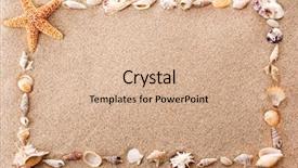  Presentation with beach frame - Audience pleasing PPT theme consisting of frame of sea shells backdrop and a coral colored foreground