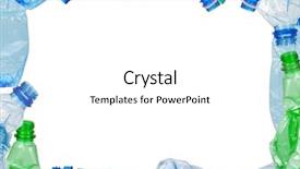  Presentation with plastic recycling - Colorful slide set enhanced with frame of used plastic bottles backdrop and a white colored foreground