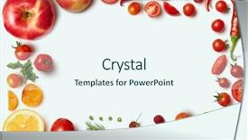  Presentation with healthy lifestyles - Slides featuring frame of vegetables and fruits background and a sky blue colored foreground