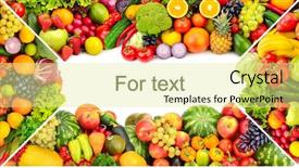  Presentation with frame - Beautiful PPT theme featuring frame of vegetables and fruits backdrop and a blonde colored foreground