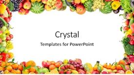  Presentation with copy space - Beautiful slide deck featuring frame of vegetables and fruits backdrop and a white colored foreground