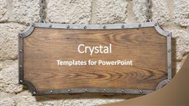  Presentation with castle wall - Colorful presentation theme enhanced with frame on old stone wall backdrop and a coral colored foreground