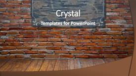  Presentation with wood board - Audience pleasing theme consisting of frame or board on brick wall and wood floor backdrop and a gray colored foreground