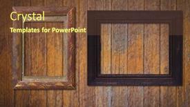  Presentation with wood board - Slide deck consisting of frame or board on wood wall background and a tawny brown colored foreground