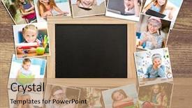  Presentation with school software - Presentation design featuring frame photos of little cute background and a  colored foreground
