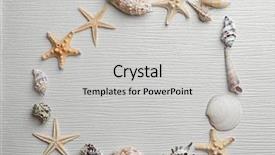  Presentation with constructionsteel frame - Theme having frame shaped seashells on light background and a  colored foreground