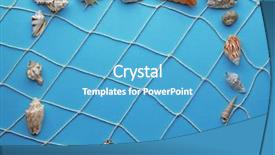  Presentation with marine - Cool new theme with frame shaped seashells on turquoise backdrop and a  colored foreground