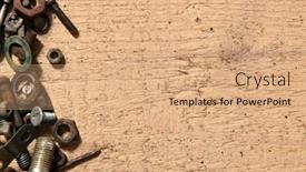  Presentation with hand tools - PPT theme enhanced with frame-with-blank-space background and a coral colored foreground