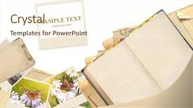  Presentation with old diary - Slide set featuring frame with old paper background and a cream colored foreground