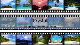  Presentation with film - Cool new PPT layouts with frames of film - nature backdrop and a teal colored foreground