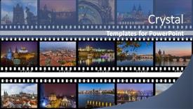  Presentation with czech republic - Cool new slide deck with frames-of-film-prague backdrop and a ocean colored foreground