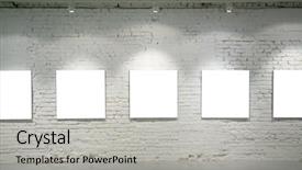  Presentation with brick wall - Presentation theme enhanced with frames on brick wall background and a light gray colored foreground
