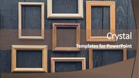  Presentation with vintage floral frames - Slide deck consisting of frames on old wooden wall background and a violet colored foreground