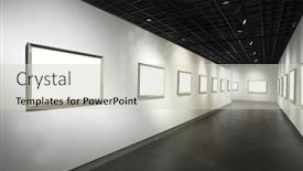  Presentation with museum - Colorful presentation theme enhanced with frames-on-white-wall backdrop and a light gray colored foreground