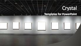  Presentation with art - Theme enhanced with frames on white wall background and a dark gray colored foreground