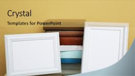  Presentation with memory book family photo album - PPT theme consisting of frames with books on coffee background and a  colored foreground