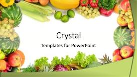  Presentation with framework - Cool new slides with framework - frame of vegetables and fruits backdrop and a cream colored foreground