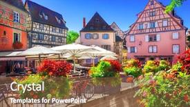  Presentation with framework - Slides having framework - town of colmar background and a tawny brown colored foreground