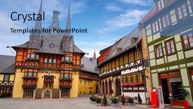  Presentation with elbe philharmonic hall - Slide set featuring framework - wernigerode rathaus stadt city hall background and a light blue colored foreground