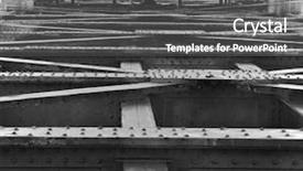  Presentation with steel bridge - Theme having construction bridge - framework of old steel beams background and a dark gray colored foreground