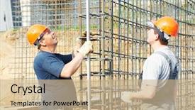  Presentation with framework - Presentation theme having framework reinforcement for concrete background and a coral colored foreground