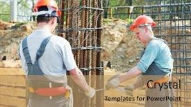  Presentation with reinforcement - Beautiful PPT theme featuring framework reinforcement for concrete backdrop and a coral colored foreground