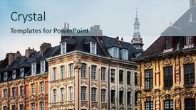  Presentation with antique france - Audience pleasing theme consisting of francais - antique building view in old backdrop and a light blue colored foreground