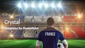  Presentation with football stadium - Cool new presentation with francais - france football player holding ball backdrop and a violet colored foreground