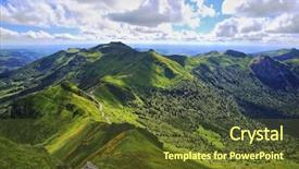  Presentation with sugarcane fields mountains landscape nature - Amazing presentation design having francais - panoramic landscape of volcanic mountains backdrop and a tawny brown colored foreground