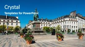  Presentation with equestrian - Beautiful presentation theme featuring francais - statue joan of arc is backdrop and a ocean colored foreground