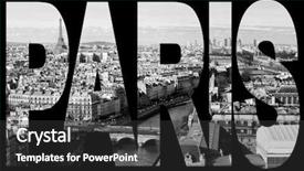  Presentation with notre dame paris france - Theme featuring cite - paris france - panorama background and a dark gray colored foreground