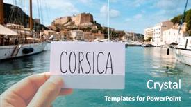  Presentation with man heart attact hand hold - Colorful slides enhanced with france and its famous citadel backdrop and a teal colored foreground