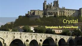  Presentation with france - Colorful PPT theme enhanced with france-beziers-st-nazaire-cathedral backdrop and a tawny brown colored foreground