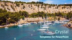  Presentation with eco friendly - Presentation theme featuring france-calanques-are-the-attractions background and a ocean colored foreground