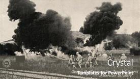  Presentation with postcard - Slide set enhanced with france-circa-1900-giving-germans background and a gray colored foreground