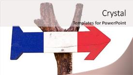  Presentation with france flag - Beautiful slide deck featuring france flag wooden sign isolated on white background backdrop and a light gray colored foreground