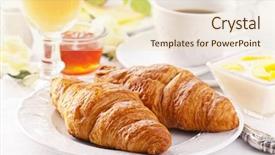  Presentation with breakfast - Cool new theme with france food - breakfast with fresh croissants backdrop and a lemonade colored foreground
