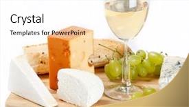  Presentation with wine cheese - Presentation theme enhanced with cheese and wine background and a white colored foreground
