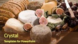  Presentation with beverage - Cool new slides with luxury food beverage - cheeseboard with an assortment backdrop and a tawny brown colored foreground