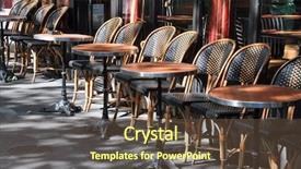  Presentation with cafe - Amazing PPT layouts having terrace cafe backdrop and a gray colored foreground