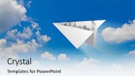  Presentation with paper planes - Presentation having france italy new york india background and a light blue colored foreground