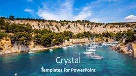  Presentation with eco friendly - Colorful presentation theme enhanced with france-picturesque-bays backdrop and a ocean colored foreground