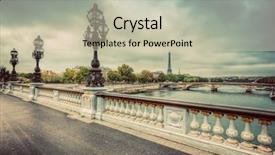  Presentation with eiffel tower paris france - PPT theme enhanced with france seine river and eiffel background and a soft green colored foreground