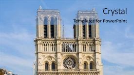  Presentation with notre dame - Beautiful PPT theme featuring france temple - notre dame de paris cathedral backdrop and a  colored foreground