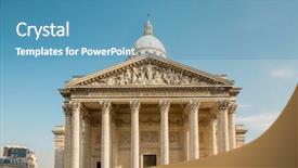  Presentation with paris france - Slide deck consisting of france temple - pantheon paris background and a teal colored foreground