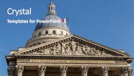  Presentation with facade - Slide deck having france temple - top of the facade background and a teal colored foreground