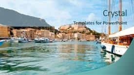  Presentation with sea port - PPT layouts consisting of france with its famous citadel background and a  colored foreground